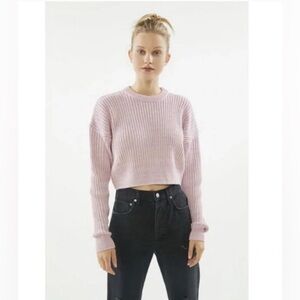 Urban Outfitters Big Sur Cropped Ribbed Sweater Lavender Lilac